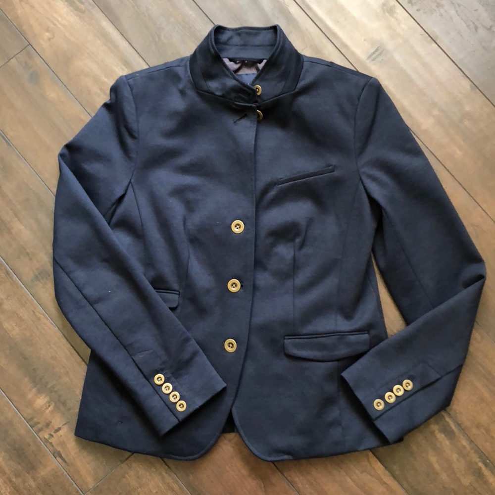 Gap Navy Collarless Military blazer jacket